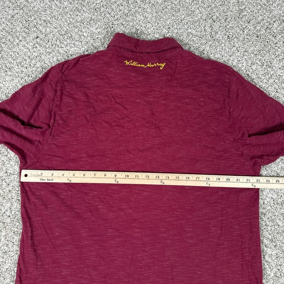 William Murray Polo Shirt Mens XL Red Heather Knit Plaid Trim Short Sleeve Golf - Picture 10 of 11